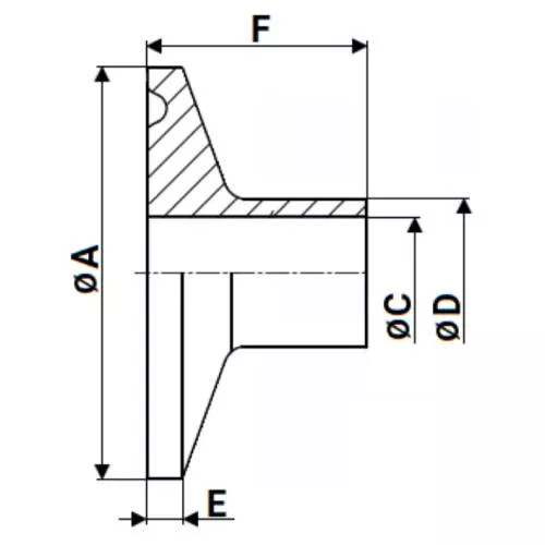 Штуцер CLAMP UC-31-W-50.5 Ду32 Ру10, корпус - нержавеющая сталь 304, присоединение - под приварку Штуцер CLAMP UC-31-W-50.5 Ду32 Ру10, корпус - нержавеющая сталь 304, присоединение - под приварку