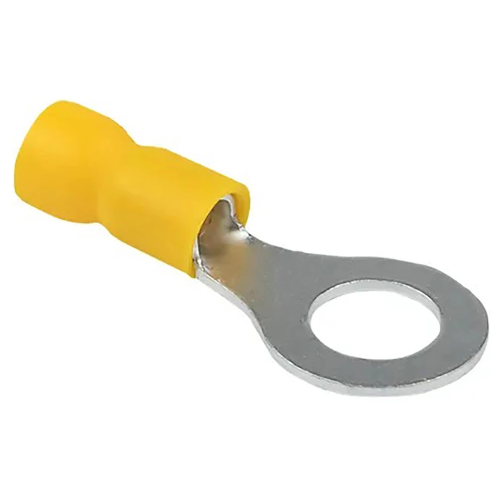 Наконечник кольцевой EKF PROxima НКИ 6.0-8 изолированный, сечение 6 мм2, диаметр кольца 8.3 мм, материал - медь, цвет - желтый, 50 шт nki-5.5-8n