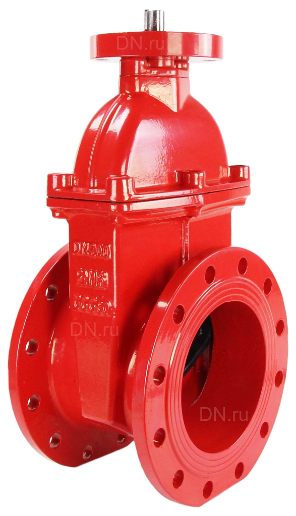 Задвижка клиновая 30ч939р (аналог МЗВ) Ду125 Ру16 двусторонняя, фланцевая, клин - обрезиненный, шпиндель - невыдвижной, корпус - чугун, уплотнение - EPDM, с голым штоком, цвет - красный (GVWN1414E-2W-F)