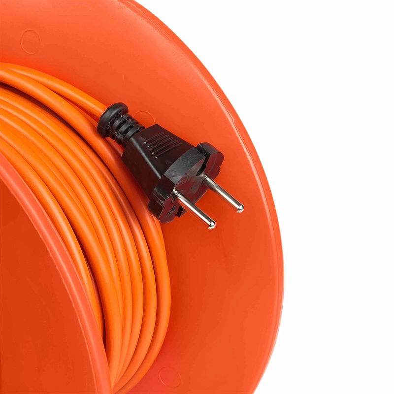 Удлинитель на катушке TDM ПВС 2х0.75 мм2 длина - 50 м, розетки - 4 шт, ток - 6 А, IP20, без заземления SQ1301-0563